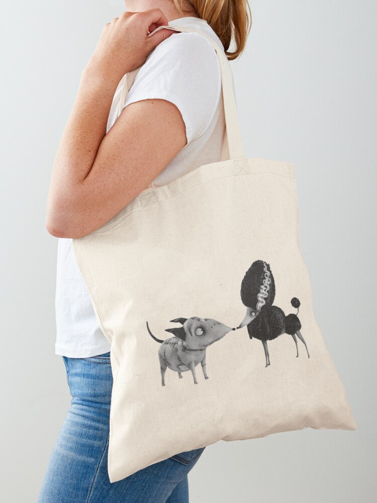Frankenweenie Tote Bag | Cute Halloween Tote Bag | Reusable Eco Shopping Bag