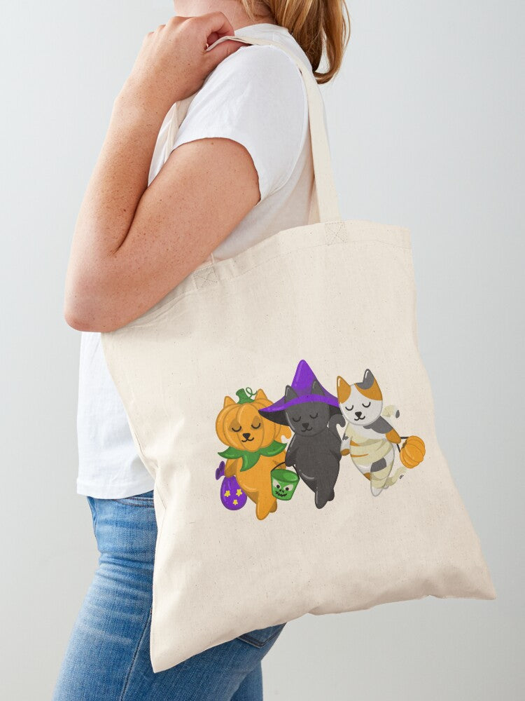 Trick Or Trio Tote Bag | Cute Halloween Tote Bag | Reusable Eco Shopping Bag