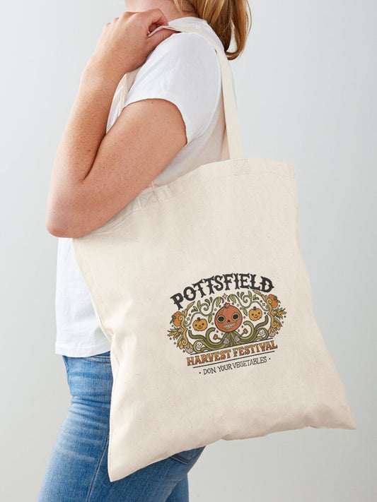 Pottsfield Harvest Festival Tote Bag | Cute Halloween Tote Bag | Reusable Eco Shopping Bag