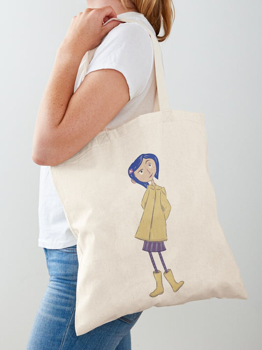 Coraline Jones Tote Bag | Cute Halloween Tote Bag | Reusable Eco Shopping Bag