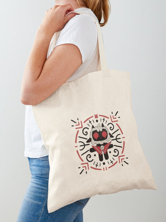 Cult Of The Lamb Magic Circle Tote Bag | Cute Halloween Tote Bag | Reusable Eco Shopping Bag