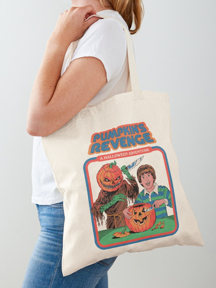 Pumpkins Revenge Tote Bag | Cute Halloween Tote Bag | Reusable Eco Shopping Bag