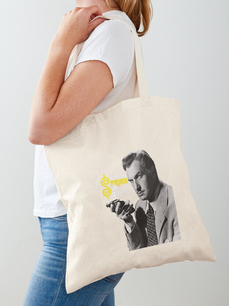 Vincent Price Is Right Tote Bag | Cute Halloween Tote Bag | Reusable Eco Shopping Bag