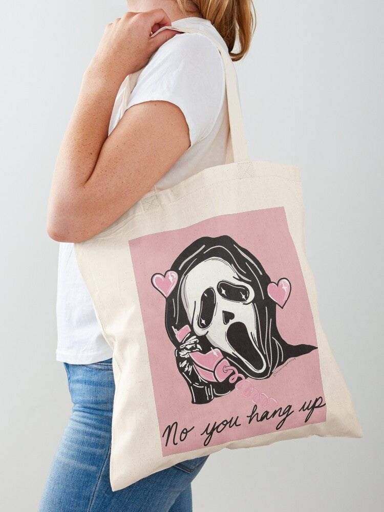 No You Hang Up Tote Bag | Cute Halloween Tote Bag | Reusable Eco Shopping Bag