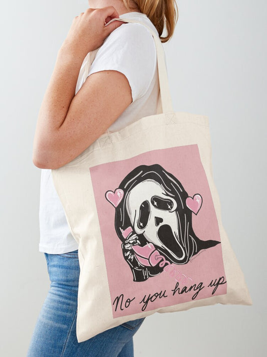 No You Hang Up Tote Bag | Cute Halloween Tote Bag | Reusable Eco Shopping Bag