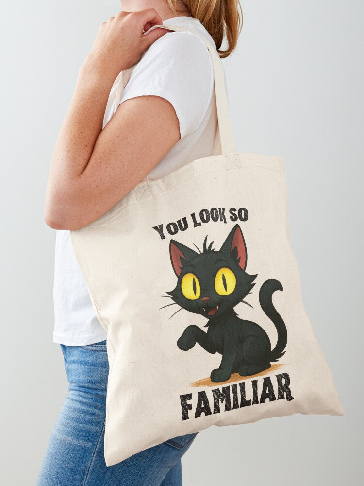 You Look So Familiar Tote Bag | Cute Halloween Tote Bag | Reusable Eco Shopping Bag