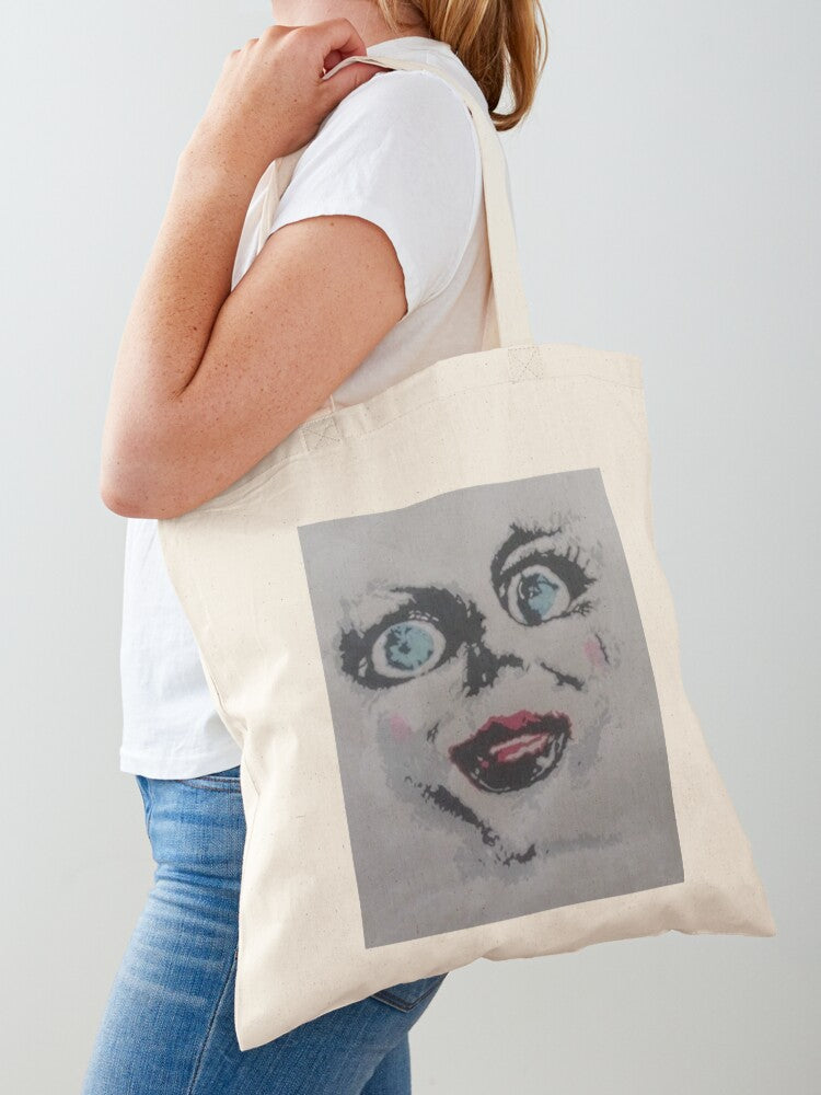 Annabelle Too Cute To Steal Your Soul Tote Bag | Cute Halloween Tote Bag | Reusable Eco Shopping Bag
