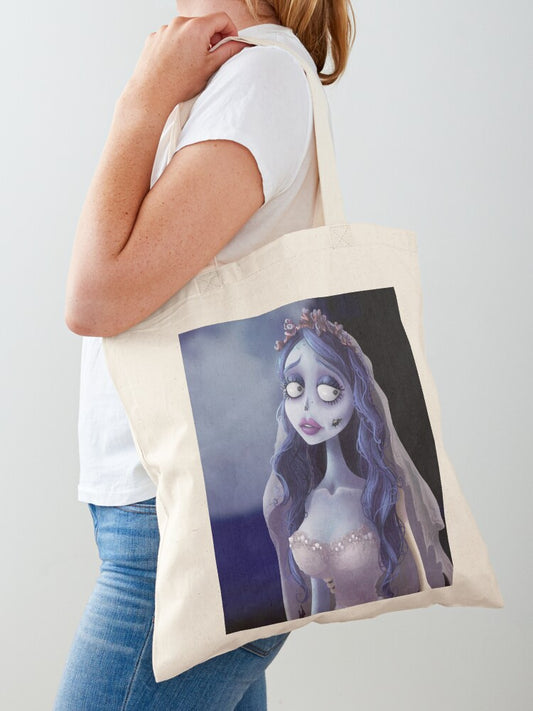 Emily The Corpse Bride Tote Bag | Cute Halloween Tote Bag | Reusable Eco Shopping Bag