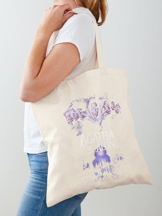 Agatha Witches Road Vintage Tote Bag | Cute Halloween Tote Bag | Reusable Eco Shopping Bag