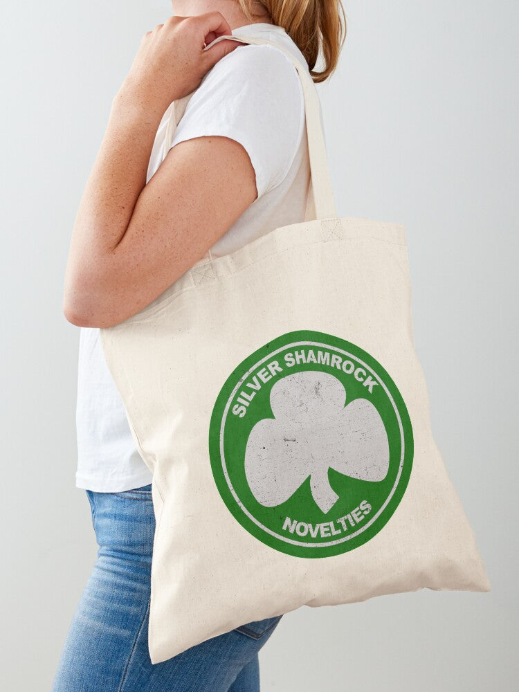 Silver Shamrock Novelties Tote Bag | Cute Halloween Tote Bag | Reusable Eco Shopping Bag
