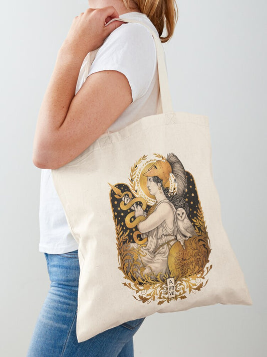 Pallas Athena Tote Bag | Cute Halloween Tote Bag | Reusable Eco Shopping Bag