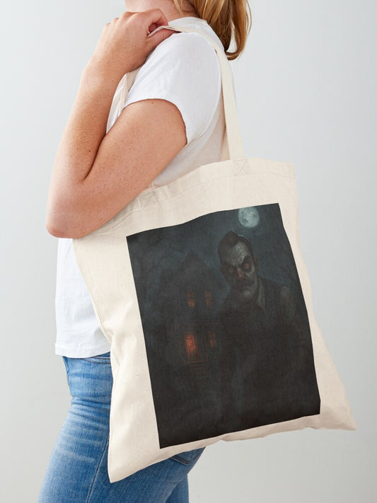 The Neighbor In The Shadows Tote Bag | Cute Halloween Tote Bag | Reusable Eco Shopping Bag