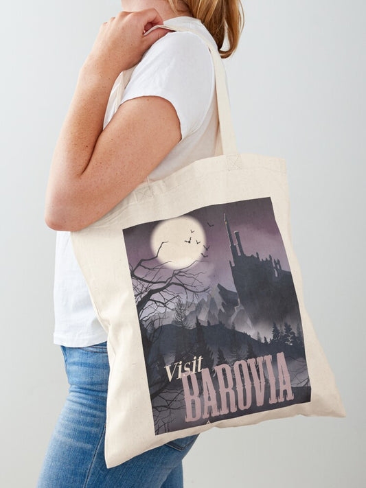 Visit Barovia Tote Bag | Cute Halloween Tote Bag | Reusable Eco Shopping Bag