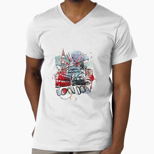 LONDON V-Neck T-Shirt for Sale by GFXBubble