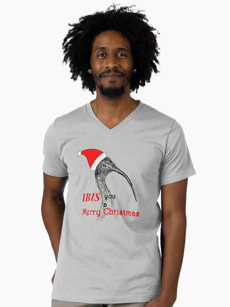 Ibis you a Merry Christmas Bin Chickens Christmas ORIGINAL DESIGN Dont buy fakes VNeck TShirt T-Shirt | Top Trending Graphic | Perfect For Daily Wear