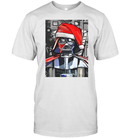Star Wars Darth Vader Santa Hat Christmas Painting T shirt