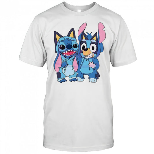 Stitch and Bluey bluey costume cute cartoon characters shirt