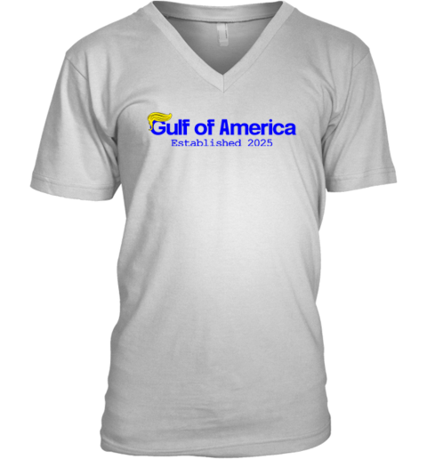 Gulf Of America Established 2025 V Neck T Shirt