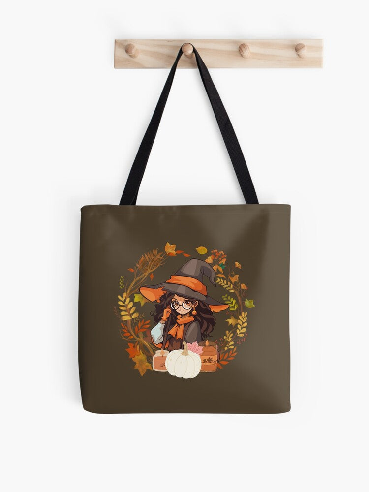 The Fall Witch Tote Bag | Cute Halloween Tote Bag | Reusable Eco Shopping Bag