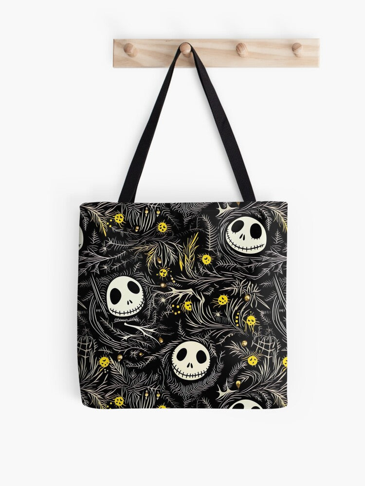 Nightmare Before Christmas Inspired Pattern Print Tote Bag | Cute Halloween Tote Bag | Reusable Eco Shopping Bag