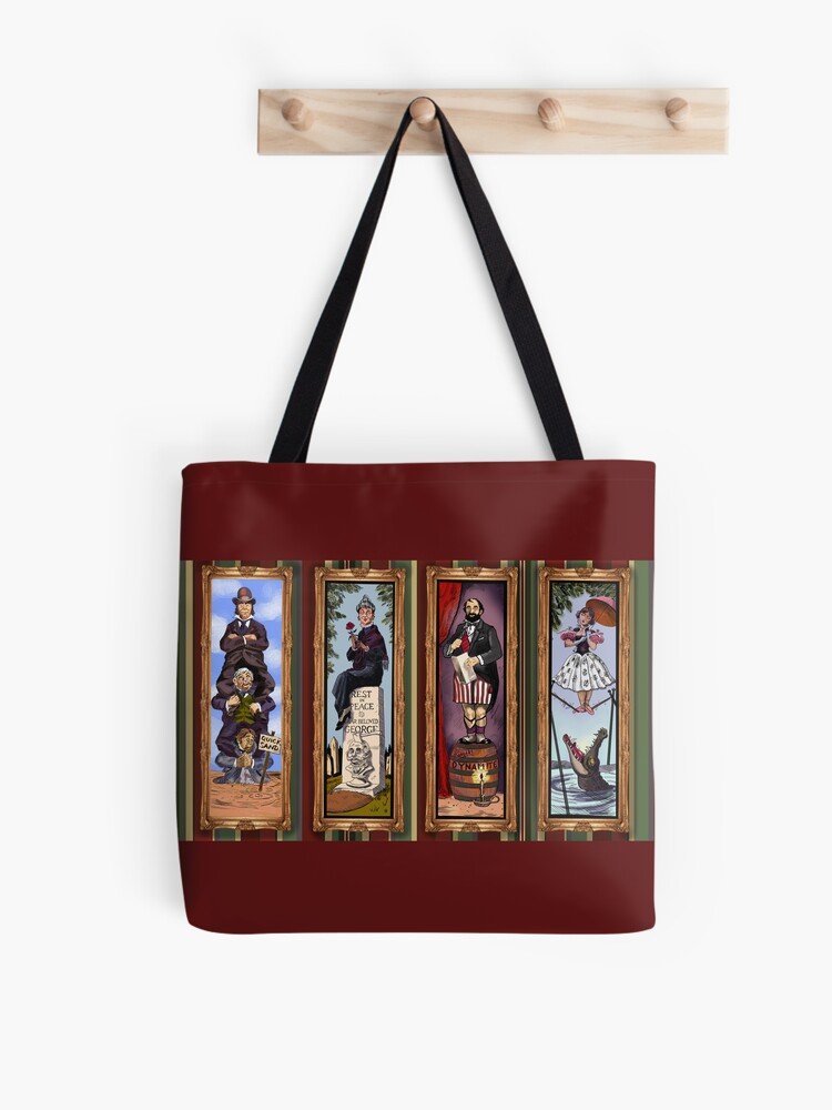 The Stretching Portraits Tote Bag | Cute Halloween Tote Bag | Reusable Eco Shopping Bag