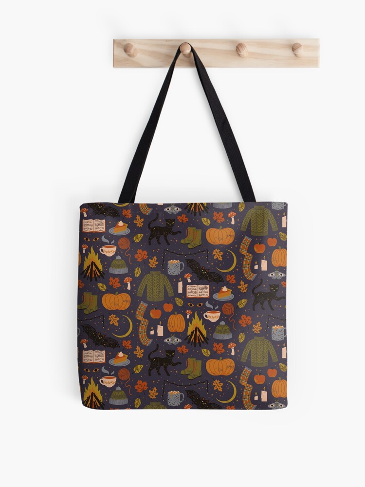 Autumn Nights Tote Bag | Cute Halloween Tote Bag | Reusable Eco Shopping Bag