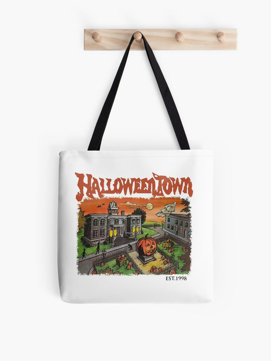 Vintage Halloween Town Est 1998 Tote Bag | Spooky Halloween Tote Bag | Trendy Reusable Bag