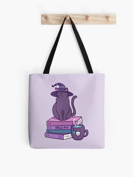 Feline Familiar Nikury Tote Bag | Cute Halloween Tote Bag | Reusable Eco Shopping Bag