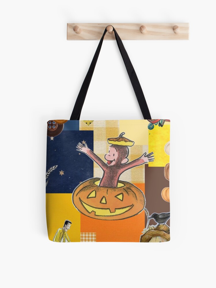 Halloween Curious George Tote Bag | Spooky Halloween Tote Bag | Trendy Reusable Bag