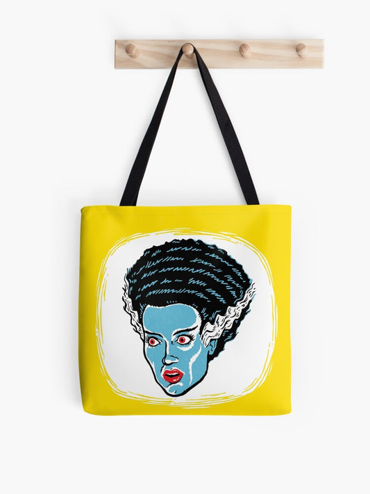 Bride Of Frankenstein Tote Bag | Cute Halloween Tote Bag | Reusable Eco Shopping Bag