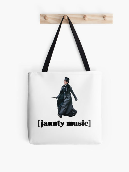 Boundless Charm Gentleman Jack Movie Gentle But Brings Great Humor Jaunty Music - Black Font Long Sl Tote Bag | Cute Halloween Tote Bag | Reusable Eco Shopping Bag