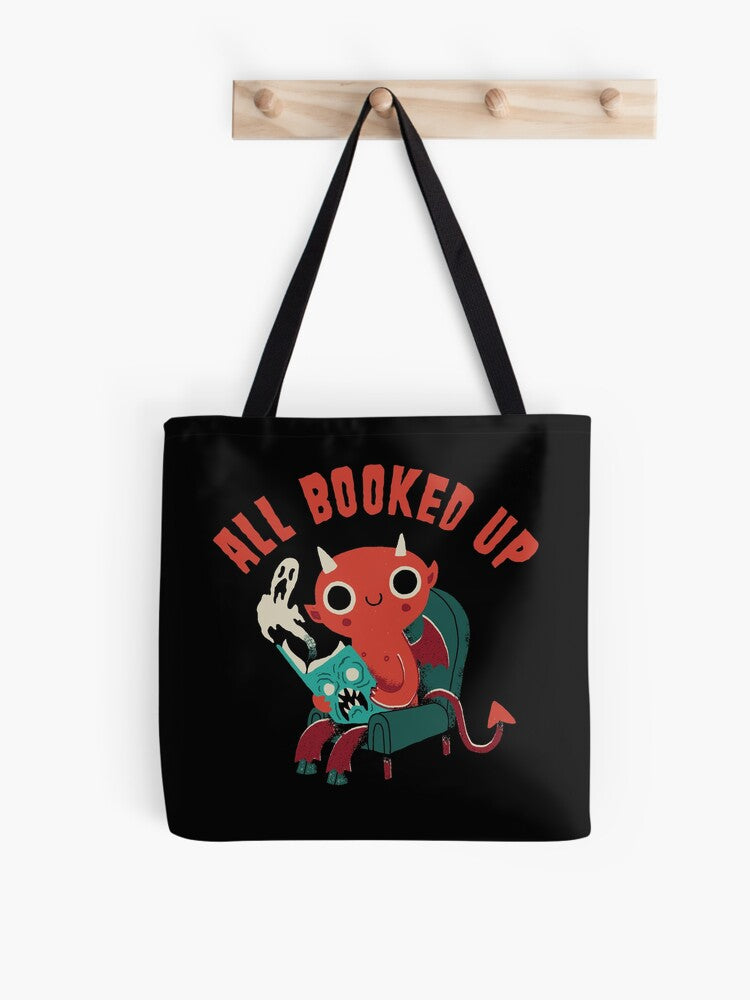 All Booked Up Tote Bag | Cute Halloween Tote Bag | Reusable Eco Shopping Bag