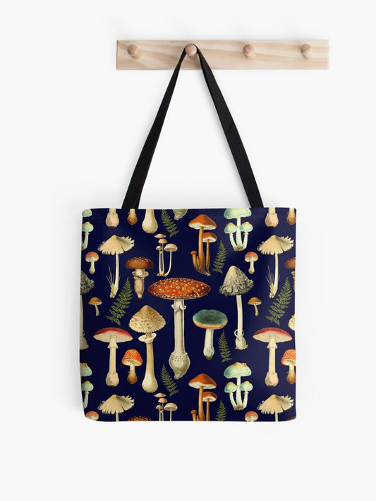 Toadstools Tote Bag | Cute Halloween Tote Bag | Reusable Eco Shopping Bag