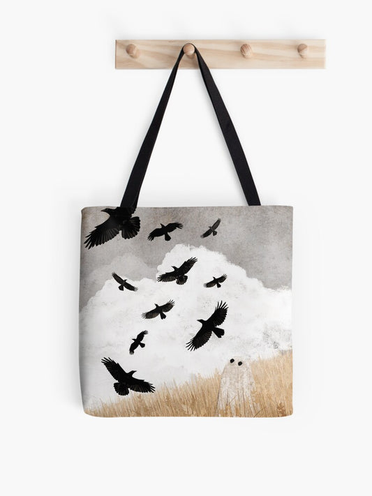 Walter And The Crows Tote Bag | Cute Halloween Tote Bag | Reusable Eco Shopping Bag