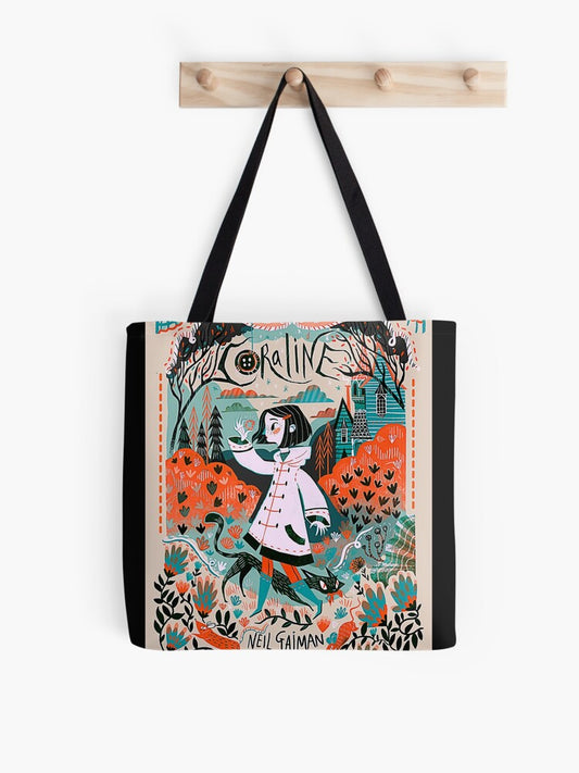 Coraline Coraline Coralineeee Poster Tote Bag | Cute Halloween Tote Bag | Reusable Eco Shopping Bag