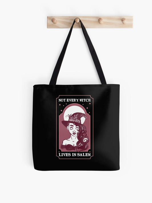 Not Every Witch Lives In Salem Tote Bag | Cute Halloween Tote Bag | Reusable Eco Shopping Bag