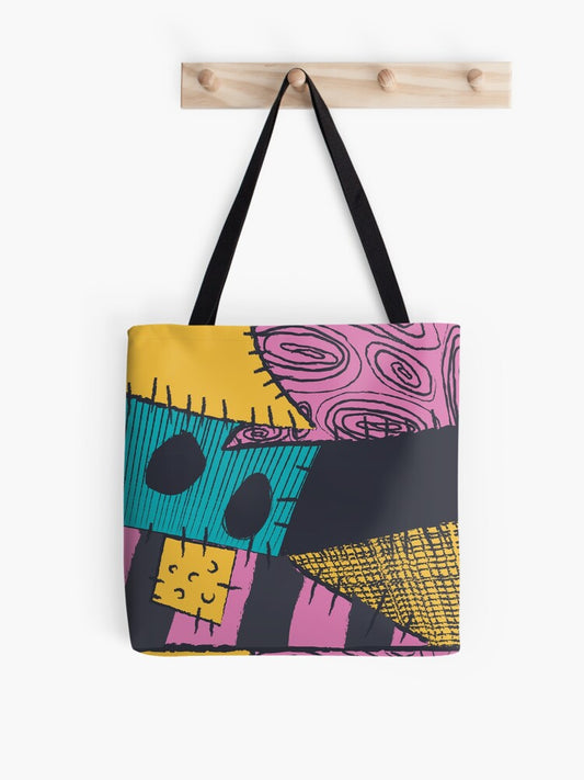 Nightmare Sewn Pattern Tote Bag | Cute Halloween Tote Bag | Reusable Eco Shopping Bag