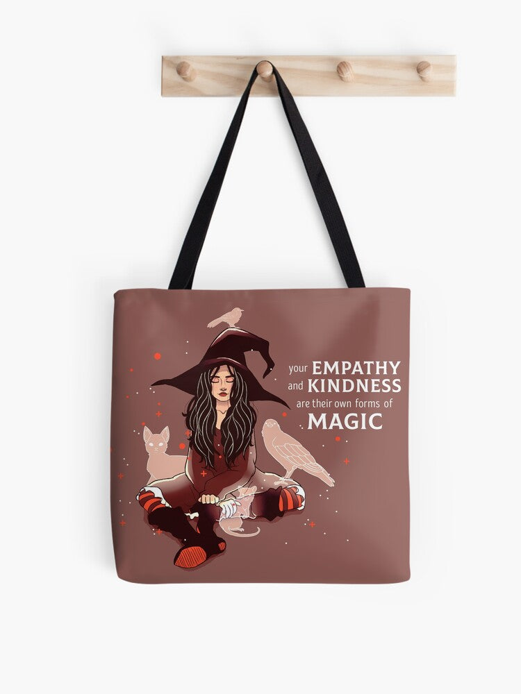 Your Empathy And Kindness Are Their Own Forms Of Magic Witch Tote Bag | Cute Halloween Tote Bag | Reusable Eco Shopping Bag