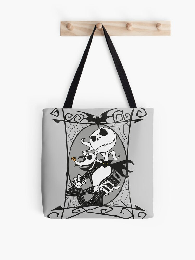 Jack Skellington And Zero - The Nightmare Before Christmas Tote Bag | Cute Halloween Tote Bag | Reusable Eco Shopping Bag