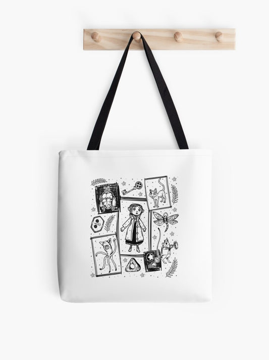Coraline Movie Vintage Retro Tote Bag | Cute Halloween Tote Bag | Reusable Eco Shopping Bag