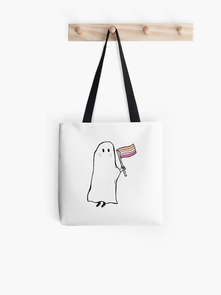 Little Lesbian Ghost Tote Bag | Cute Halloween Tote Bag | Reusable Eco Shopping Bag