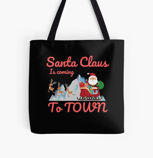 "Santa Claus is coming to TOWN : T shirt and acessories" Tote Bag for Sale by TJMKSHOP
