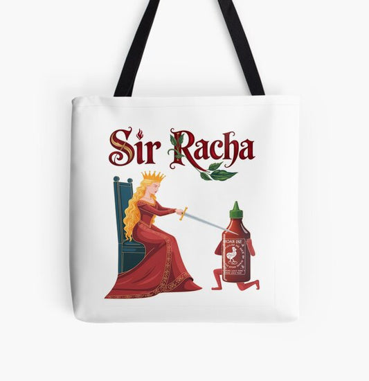 "Sir Racha - Funny Hot Sauce Medieval Memeshirt" Tote Bag for Sale by LoFizzy