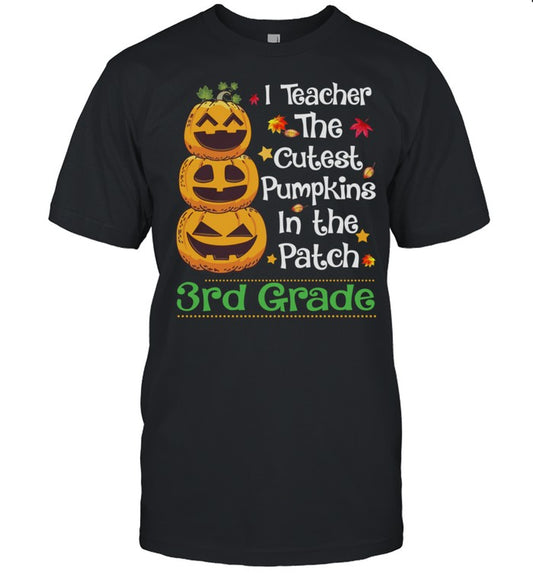Teach Cutest Pumpkins 3rd Grade Teacher Halloween Costume shirt