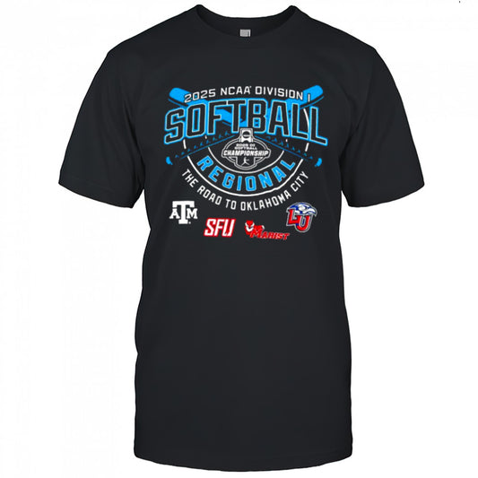 Texas A&amp;M SFU Marist Red Foxes Liberty Flames NCAA Division I Softball Regional 2025 shirt