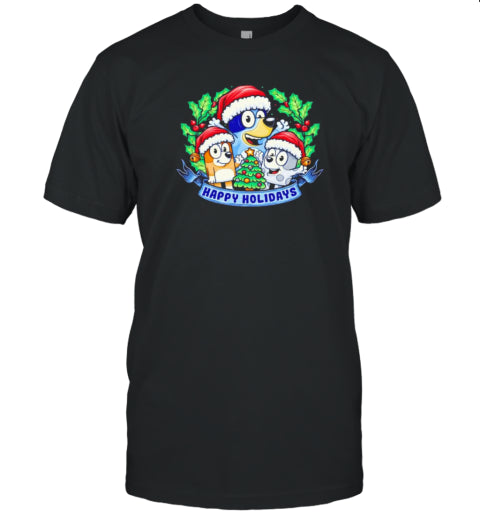The Blue Characters Happy Holidays Christmas T Shirt