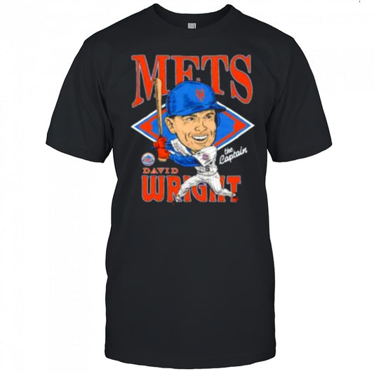The Captain David Wright New York Mets Caricature Signature T Shirt