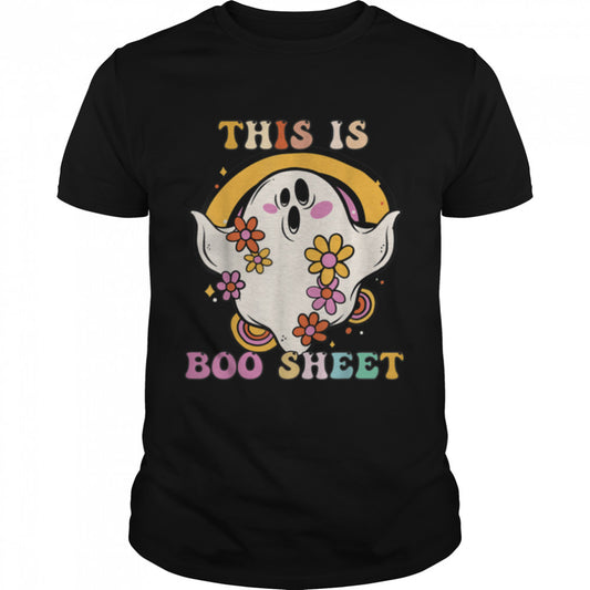 This Is Boo Sheet Happy Halloween Groovy Trick or Teach T Shirt B0BBHGL443