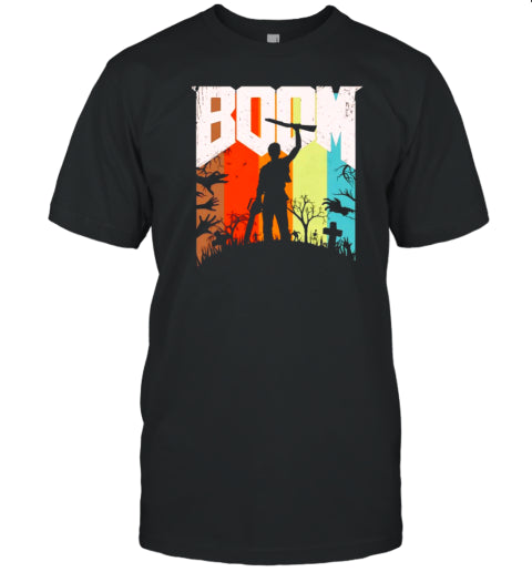 This Is My Boomstick Shotgun Chainsaw Halloween Retro T Shirt