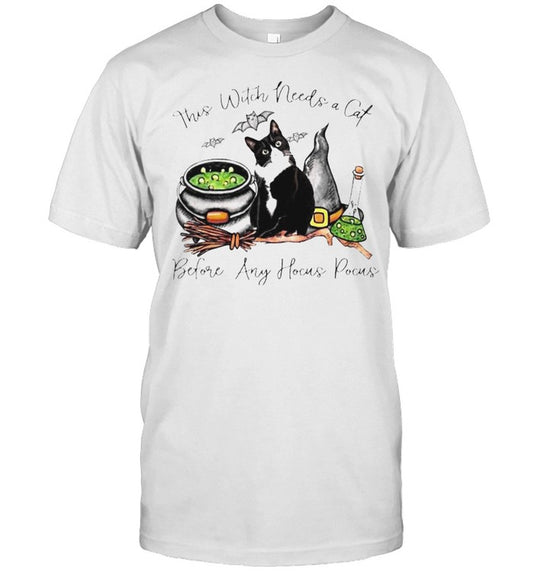 This witch needs a cat before any Hocus Pocus shirt